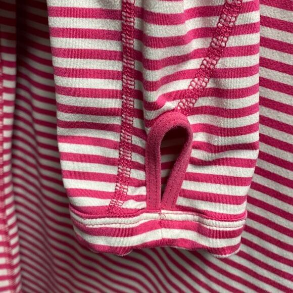 Nike Pink Striped Running Dri Fit Quarter Pullover Size Large - Picture 5 of 9